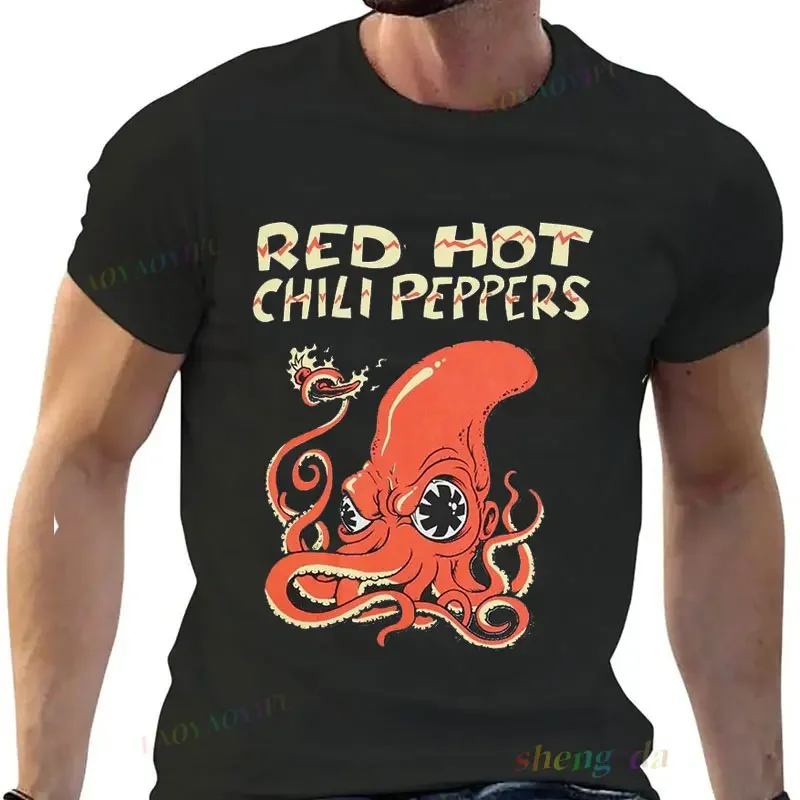 Playera Anthony Rock Music Band, ropa de calle, camiseta Harajuku, camiseta gráfica de calamar de fuego de Chili Hot Red, ropa para hombres y mujeres