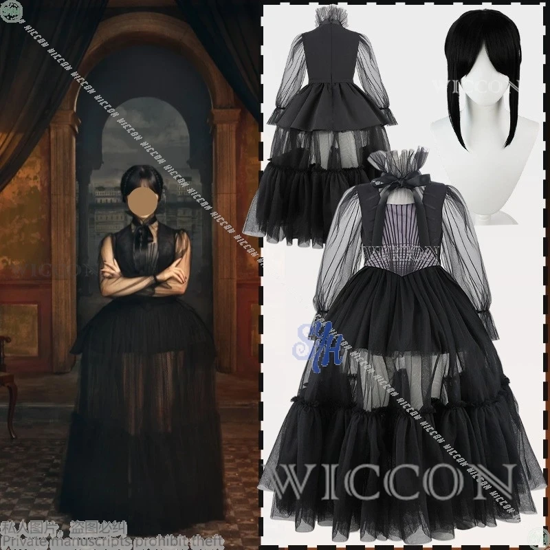 

Never Anime Movie More Cosplay Wed Horror Halloween Ball Costume Dead Dance Uniform Goth Black Evening Dress Vintage Lolita Cos