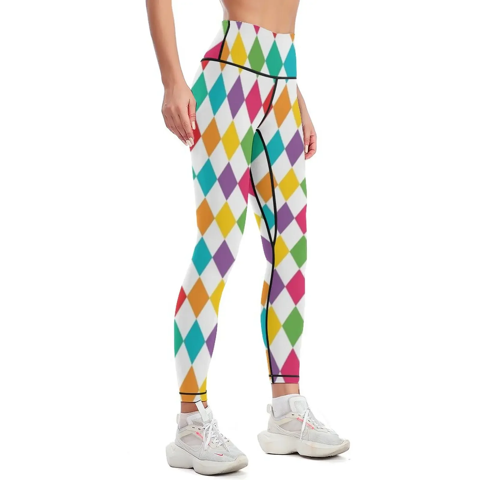 Rainbow Harlequin Pattern Leggings Women's pants Legging sexy woman Clothing fitness Womens Leggings