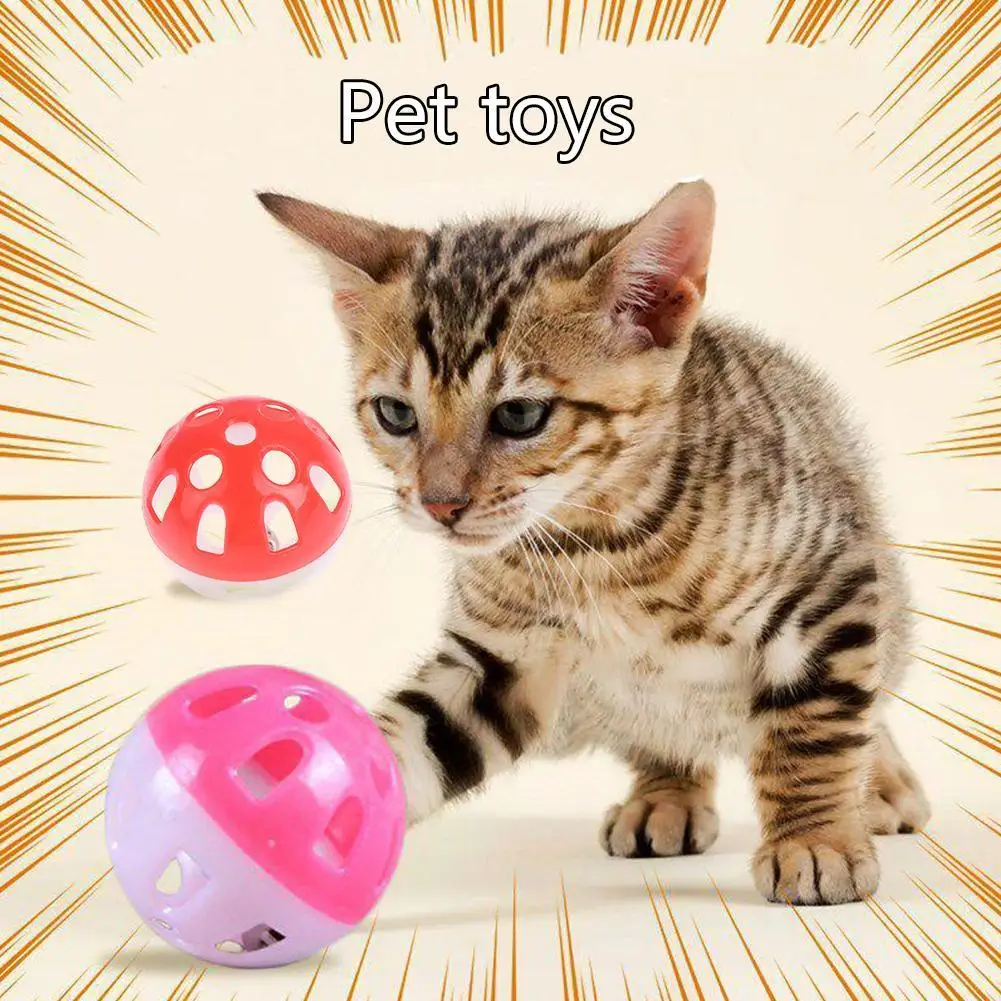 3/5PCS Neue Katze Spielzeug Bälle Haustier Katze Kätzchen Spielen Kunststoff Bälle mit Jingle Bell Pounce jagen Rassel Spielzeug Katze Spielzeug Groß Zufällige Farbe