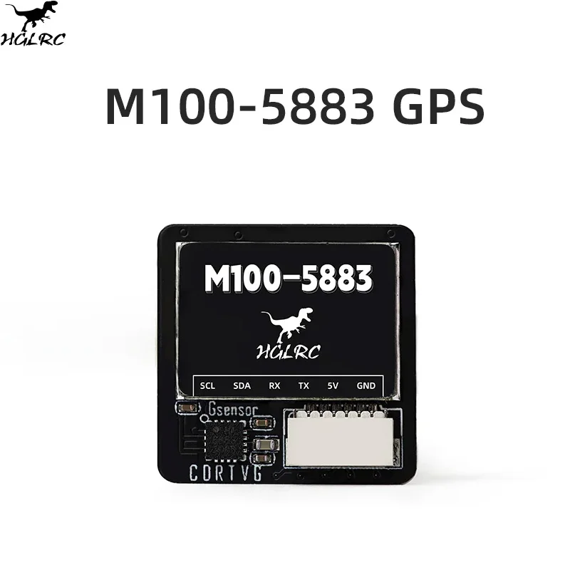 HGLRC M100-5883 M10 GPS Module with Compass Ceramic Antenna On-board LED Indicators 21x21mm for RC Airplane FPV Long Range