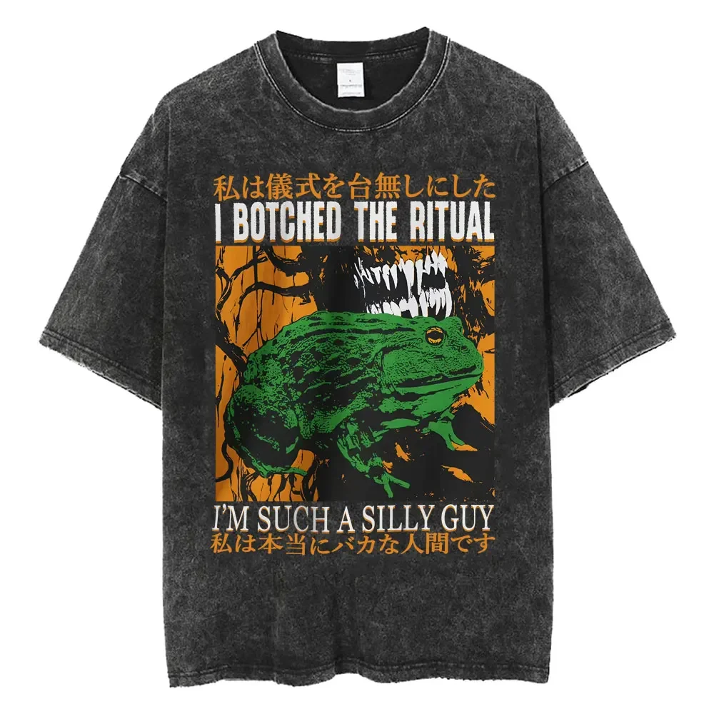 Homme New Washed Mens Clothes Tee Shirt Graphic T-Shirts Men Tshirt for Men Ropa Hombre We Are Doomed Tarantula Funny Meme