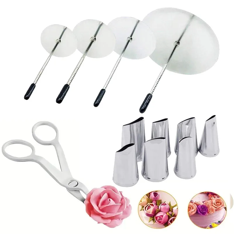 12 Stücke Kuchen Blume Nagel und Blumenheber Kuchen Dekorieren Werkzeug Kuchen Blume Nagelheber Kit Icing Blumen Dekoration Backen Werkzeug