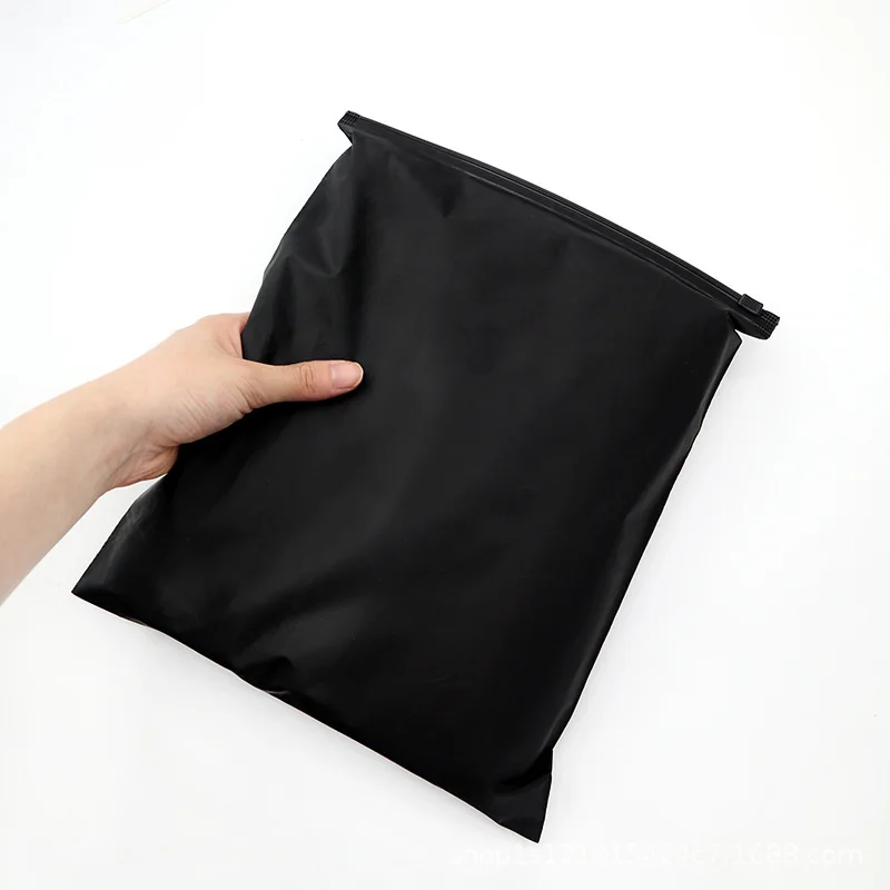 TETP 50Pcs Black Frosted Zipper Bags Home For Clothing T-shirt Dress Pants Swimsuit Towel Storage Packaigng Bag With Air Hole