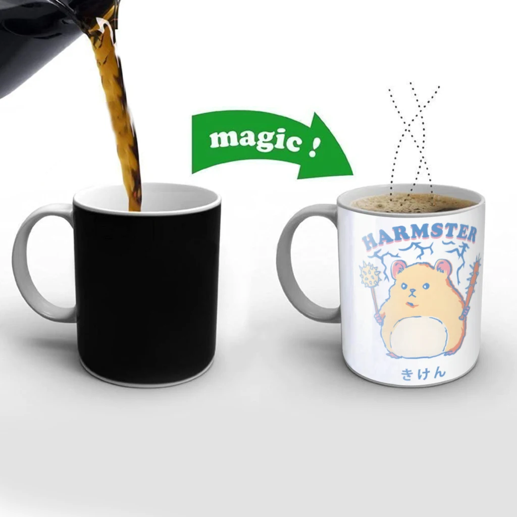 Harmster Hamster Creativity Change Color Chang mug Ceramic mug Hot Coffee Cup Breakfast Cup Mug Friend Gift