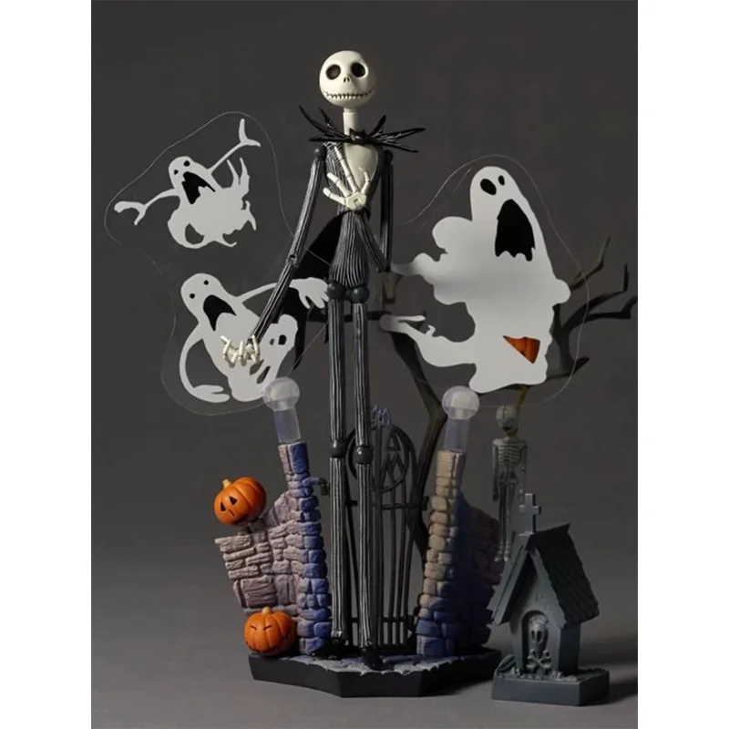 Original KAIYODO Revoltech The Nightmare Before Christmas Jack Skellington Ver.1 In Stock Anime Collection Figures Model