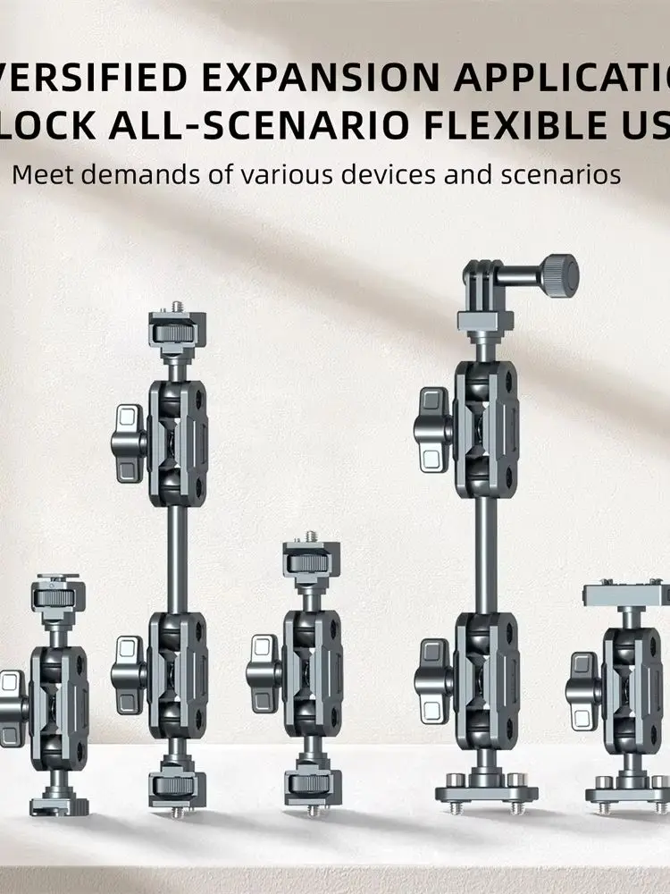 Zestaw Magic Arm LEAPLIGHT 20mm z głowicą kulową i przedłużonym ramieniem, elastyczny zestaw montażowy do lustrzanek cyfrowych, GoPro, telefonów, mikrofonów, do fotografii i vlogów. (H) — Zdjęcie 2 z 2
