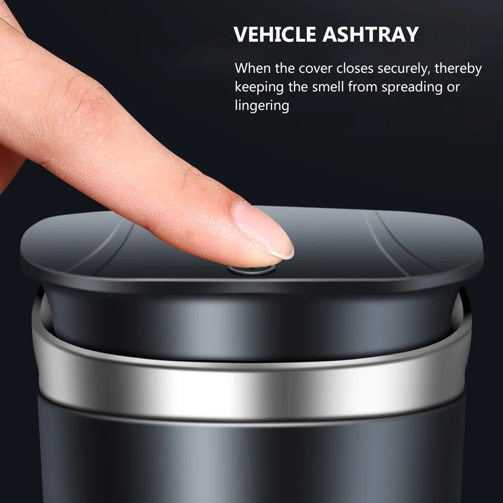 

Car Ashtray With Led Light Smoke Proof Lid Universal Fit For All Vehicles Cigarette Ash Holder Container