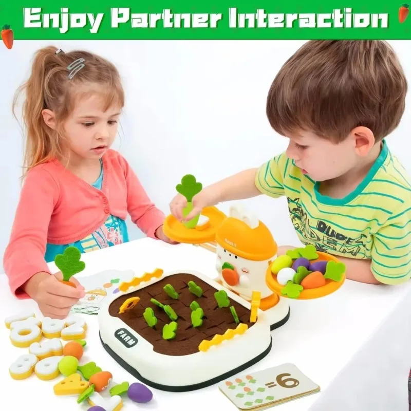 토끼 당근 당기는 게임 수학 균형 장난감 교육 학습 어린이 장난감 논리 훈련 유아를위한인지 개발