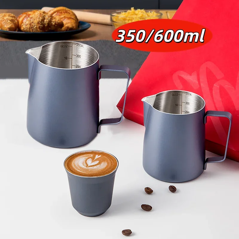350/600ML Coffee Milk Frothing Pitcher Jug 304 Stainless Steel Precise Scale High Quality Latte Barista Professional CafeUtensil view 5