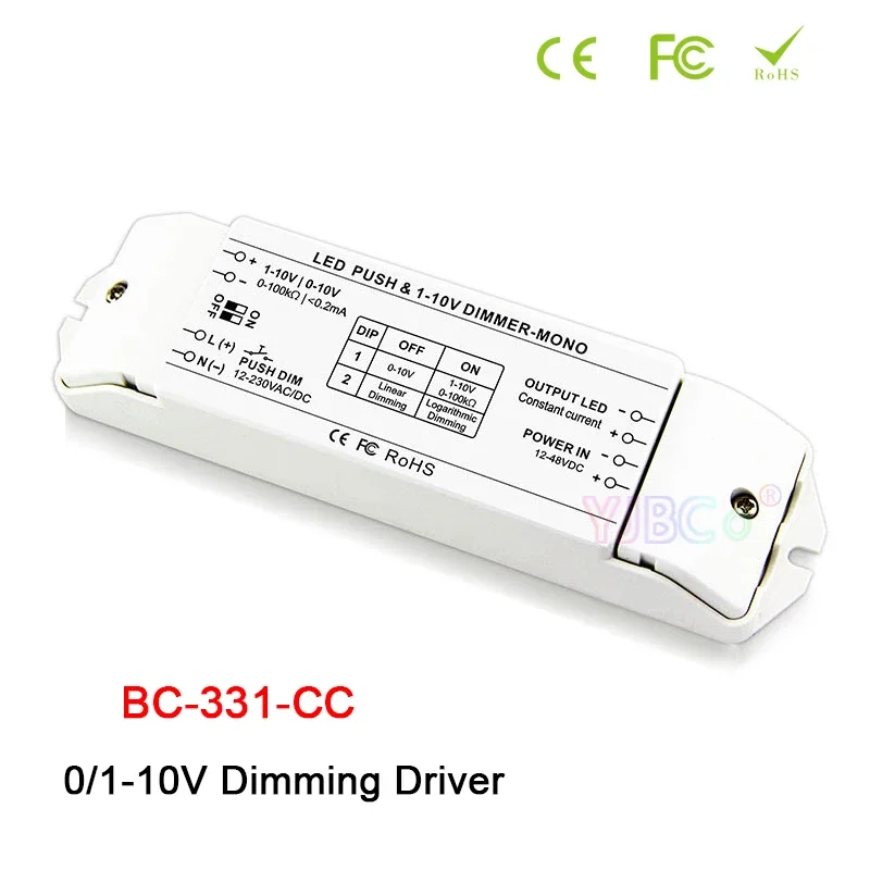 

Bincolor 0-10V to PWM dimming signal Converter 350mA~2400mA constant current LED Dimming Driver 1-10V PUSH DIM dimmer driver