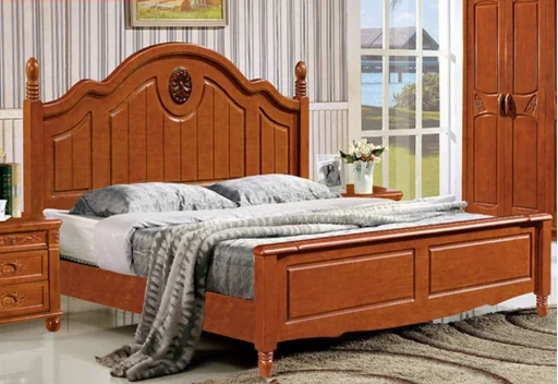 # Nordic Modern Simple Design Solid Wood Bed King Size Double Bed For Master Bedroom And French