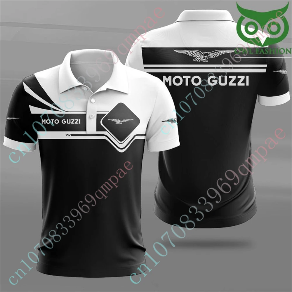 Moto Guzzi Clothing Harajuku Golf Wear Casual T Shirt For Men Unisex Short Sleeve Anime Polo Shirts And Blouses Custom Logo