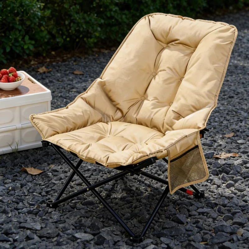 

Backpacking High Recliner Camping Chair Backrest Folding Camping Chair Relaxing Outdoor Cadeira De Acampamento Camping Supplies