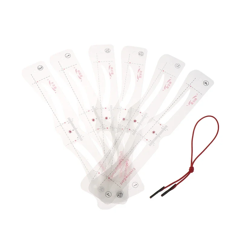 12-delige siliconen wenkbrauwsjablonenkit - Herbruikbare wenkbrauwvormende sjablonen met verstelbare hoofdband Make-uptool voor beginners