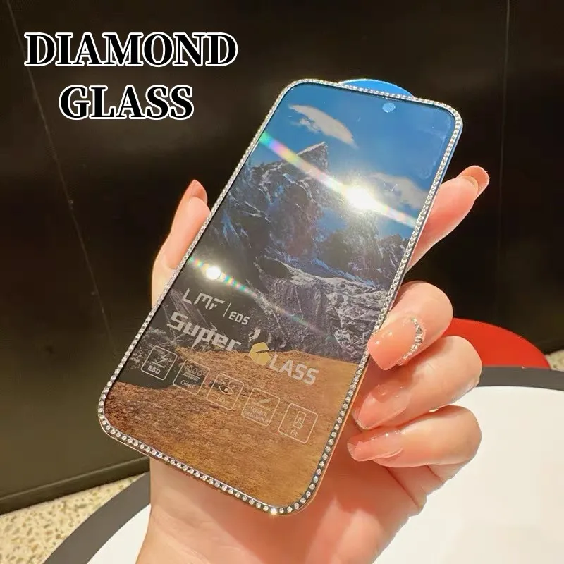 Screen Protector For iphone XS MAX XR X Tempered Glass 3D Stereoscopic Diamond Inlaid Anti peeping Matte 4K HD XS Glass FilM