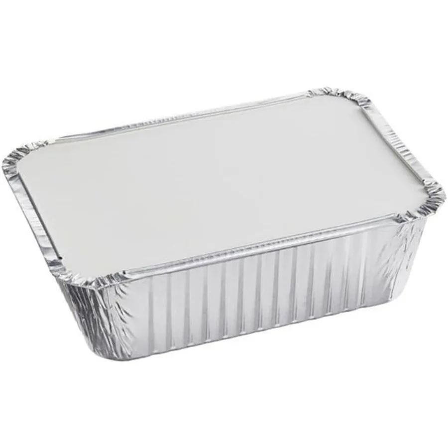 9 لتر × 6.25 واط مقلاة مستطيلة يمكن التخلص منها مع أغطية ألواح 5 رطل من رقائق الألومنيوم مقالي مستطيلة: 100 مثالية قابلة لإعادة التدوير لتحميص الخبز و #4