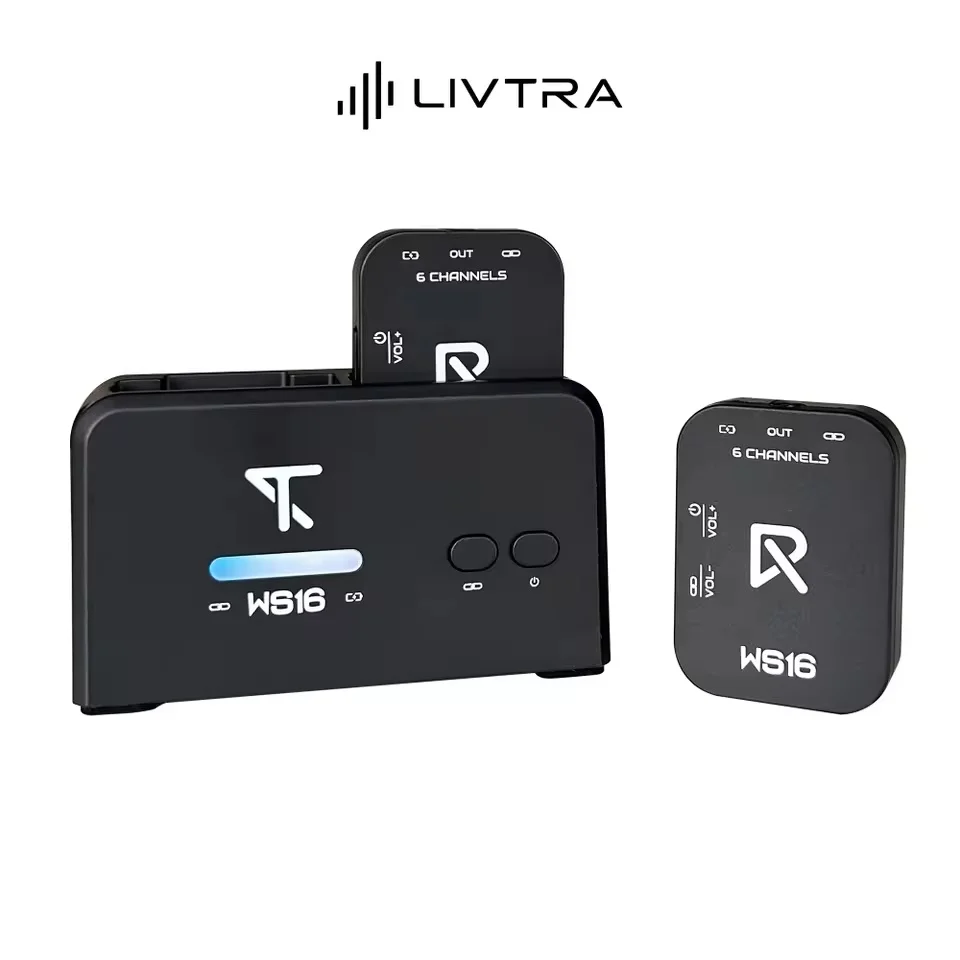 LIVTRA WS16 5.8GHz Wireless Earphone Monitor Audio System Transmission Stereo Mono Recorder Rechargeable Transmitter Receivers