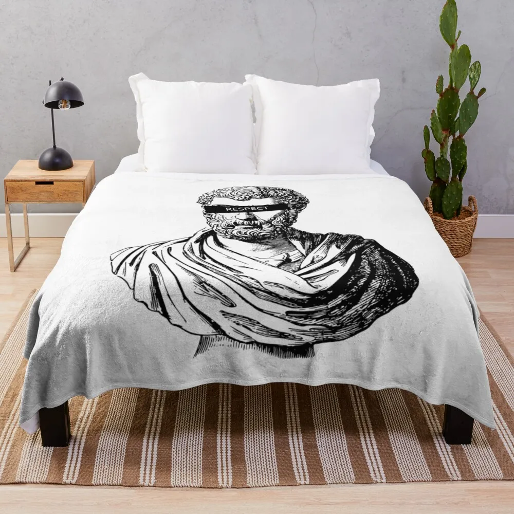 Desing Greek Statue Respect Aesthetic mythology Throw Blanket Hair Camping Flannel Sofa Quilt Blankets