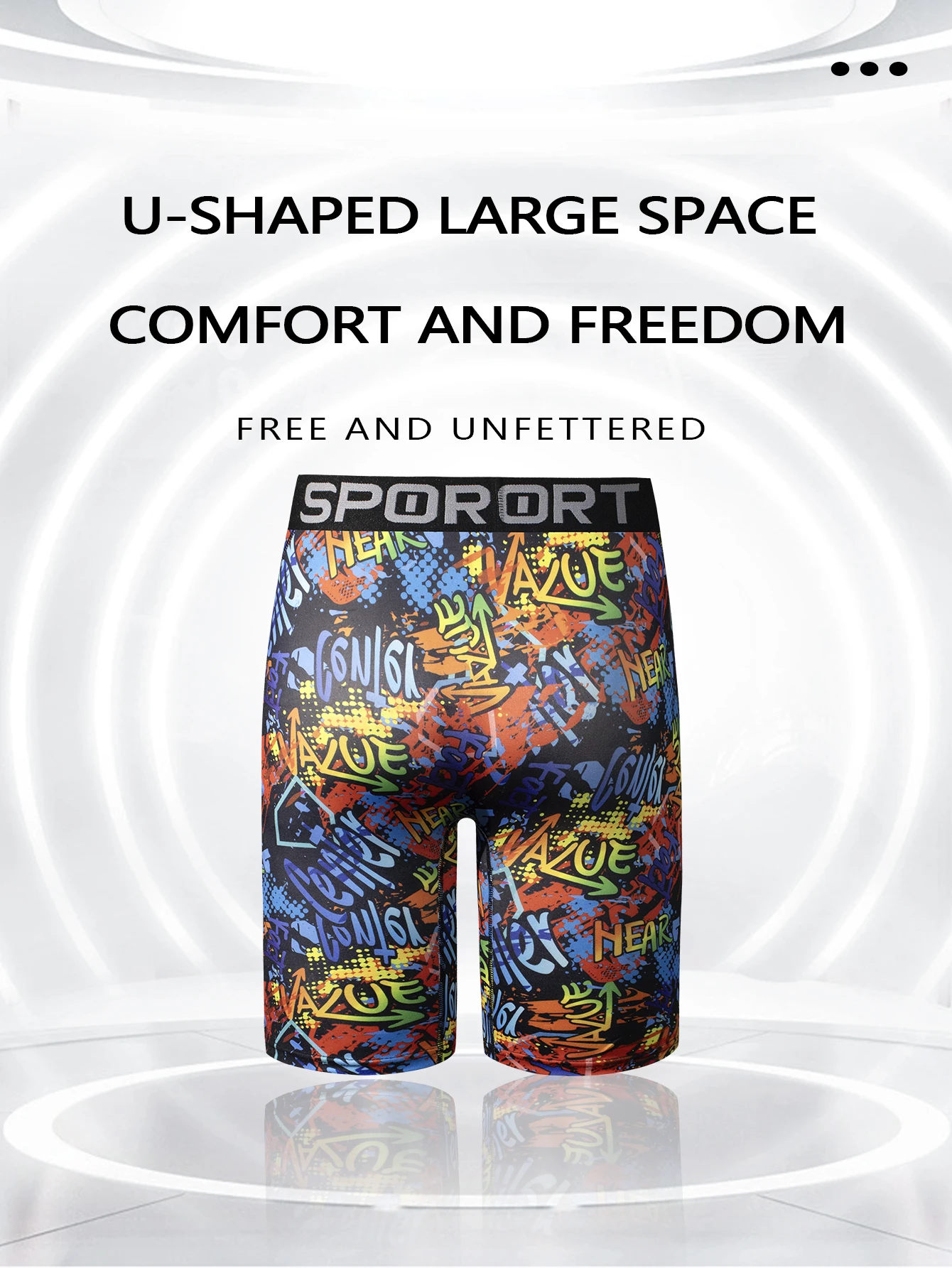 New 4 pairs of men\'s underwear fashion cartoon graffiti in elastic boxer shorts comfortable and soft men\'s growth underwear