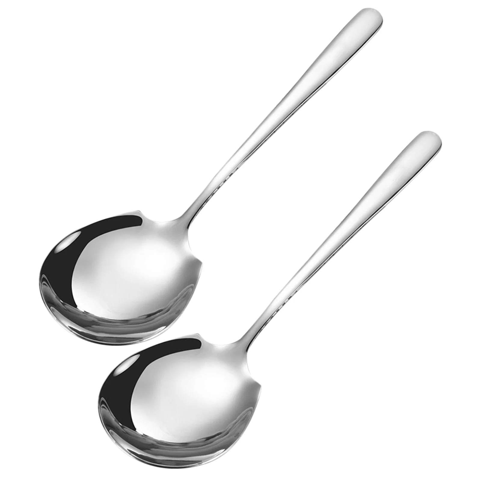 

2Pcs Large Stainless Steel Serving Spoon Heavy Duty Long Handle Scoop for Banquet Catering Hotel Soup Rice Serving Kitchen