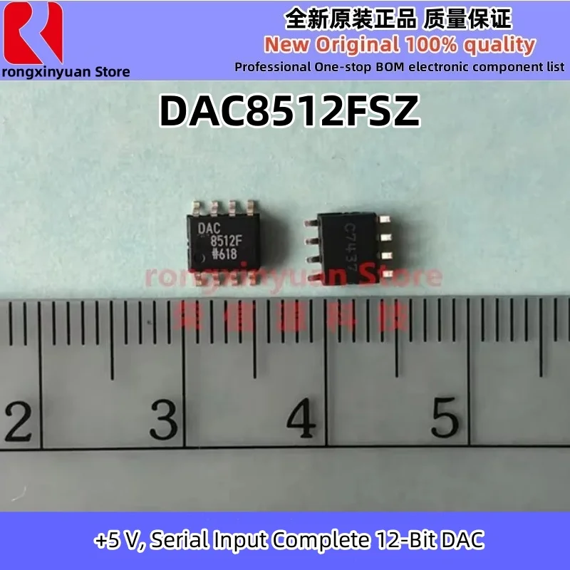 5Pcs DAC8512FSZ-REEL7 DAC8512FSZ SOP-8 DAC8512F 8512F  DAC8512  +5 V, Serial Input Complete 12-Bit DAC 100% New Original