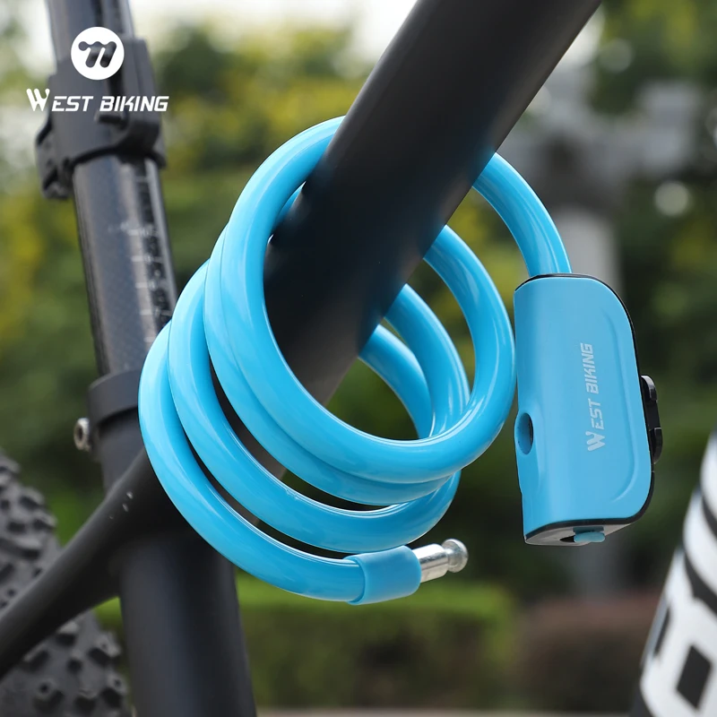 

WEST BIKING Bike Lock Anti Theft Security Bicycle Cable Lock MTB Road Bike Multicolor Cycling Portable Wire Lock Bike Accessory