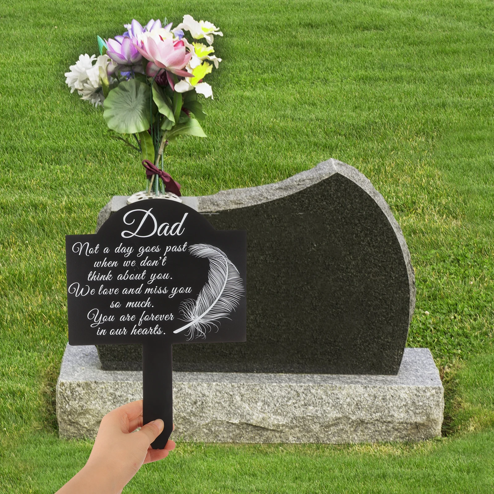 

Iron Cemetery Decorative Graveyard Ornament Outdoor Garden Lawn Memorial Ground Insert Grave Marker Stand Courtyard Decoration