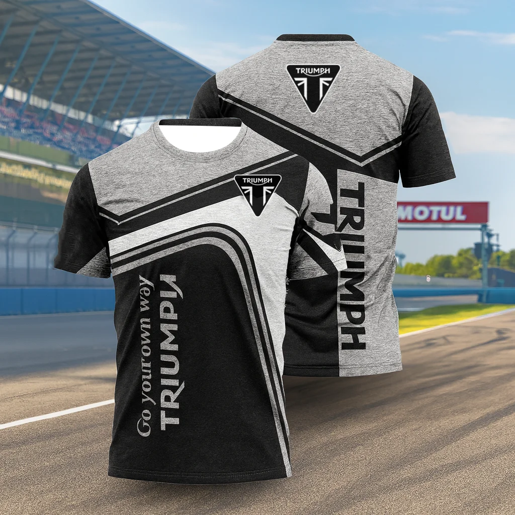 

New Triumph Motorcycle Racing Fan Shirt Short Sleeve Quick Dry Comfortable Top for Daily Outdoor Cycling and Training