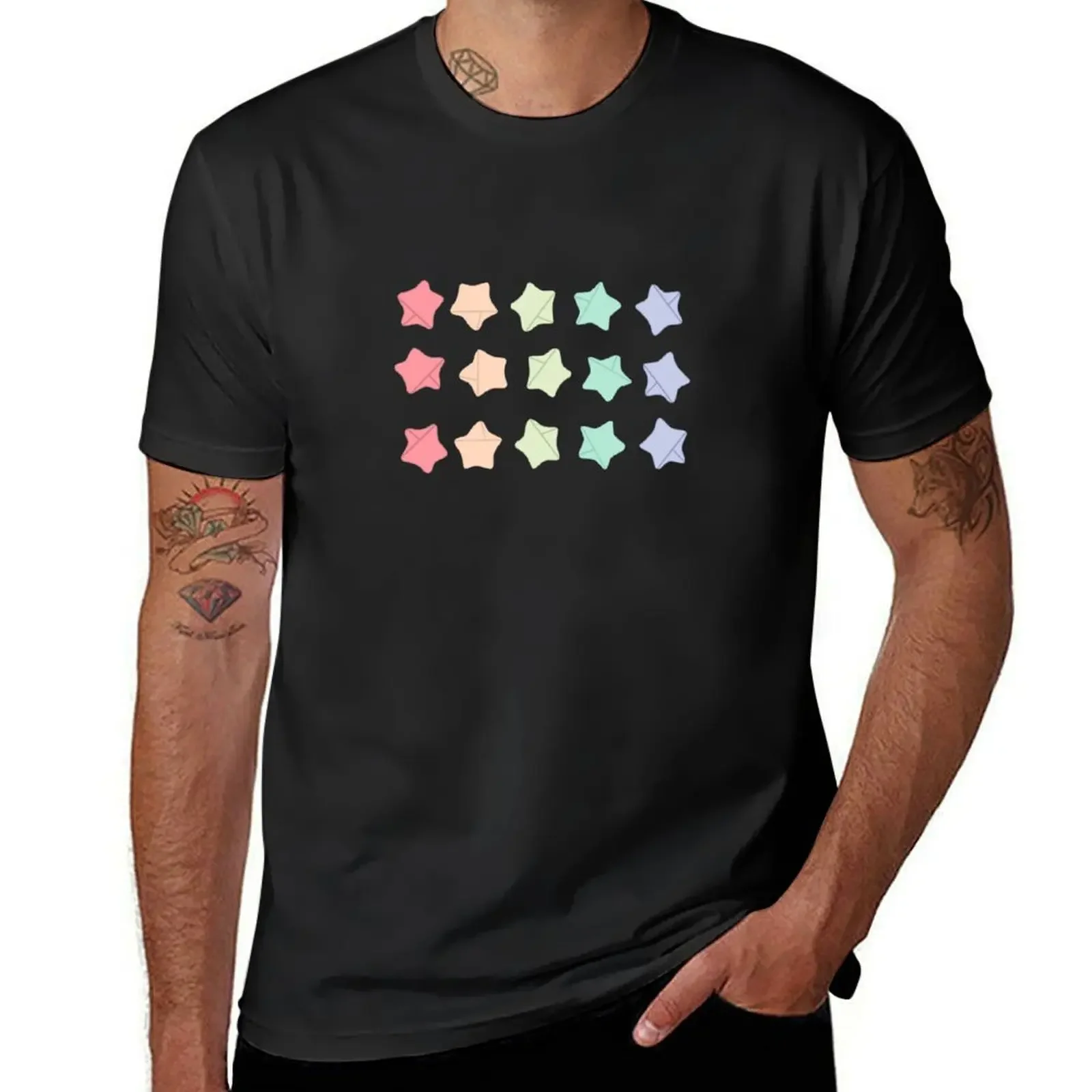 Pastel Paper Stars T-Shirt baggy shirts anime figures shirts graphic mens t shirts pack