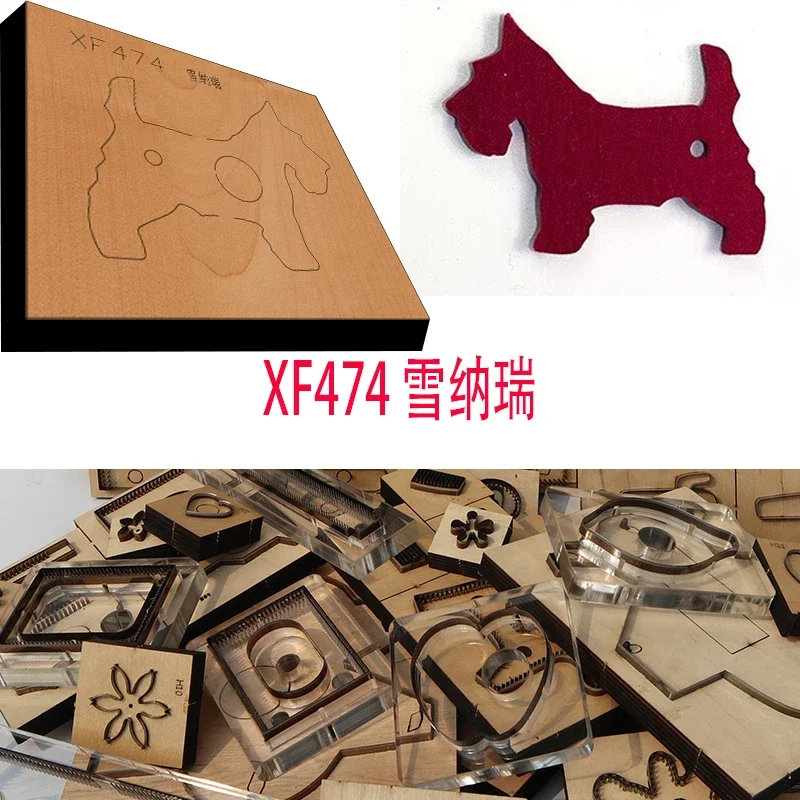 Schnauzer Leather Craft Punch Hand Tool Cut Knife Mould XF474 New Japan Steel Blade Wooden Die leather craft tools