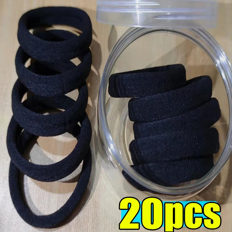 High Elastic Hair Bands for Women Girls Black Basic Hair Tie Headband Simple Ponytail Holder Headwear Hair Accessories