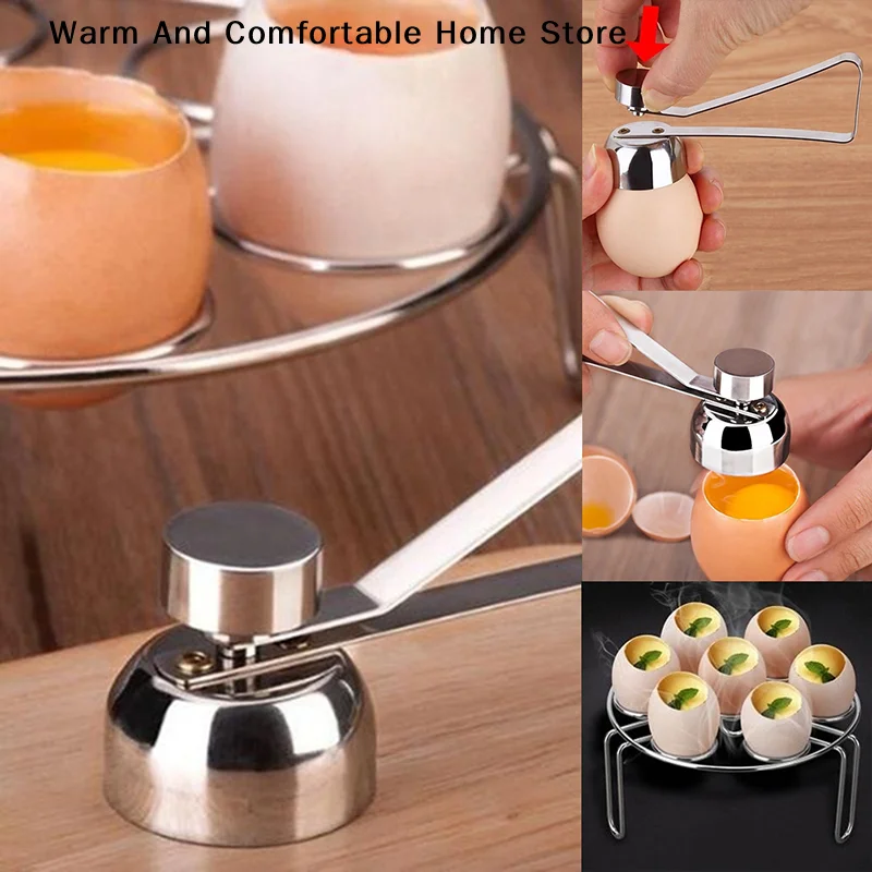1Pcs New Stainless Steel Egg Scissors Egg Topper Cutter Shell Opener Stainless Steel Boiled Raw Egg Open Creative Kitchen Tools