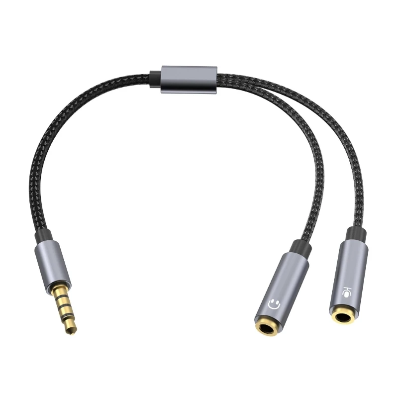 Kabel 3.5mm untuk Headphone Headset Adaptor Pemisah Mikrofon untuk PC Gaming, Speaker