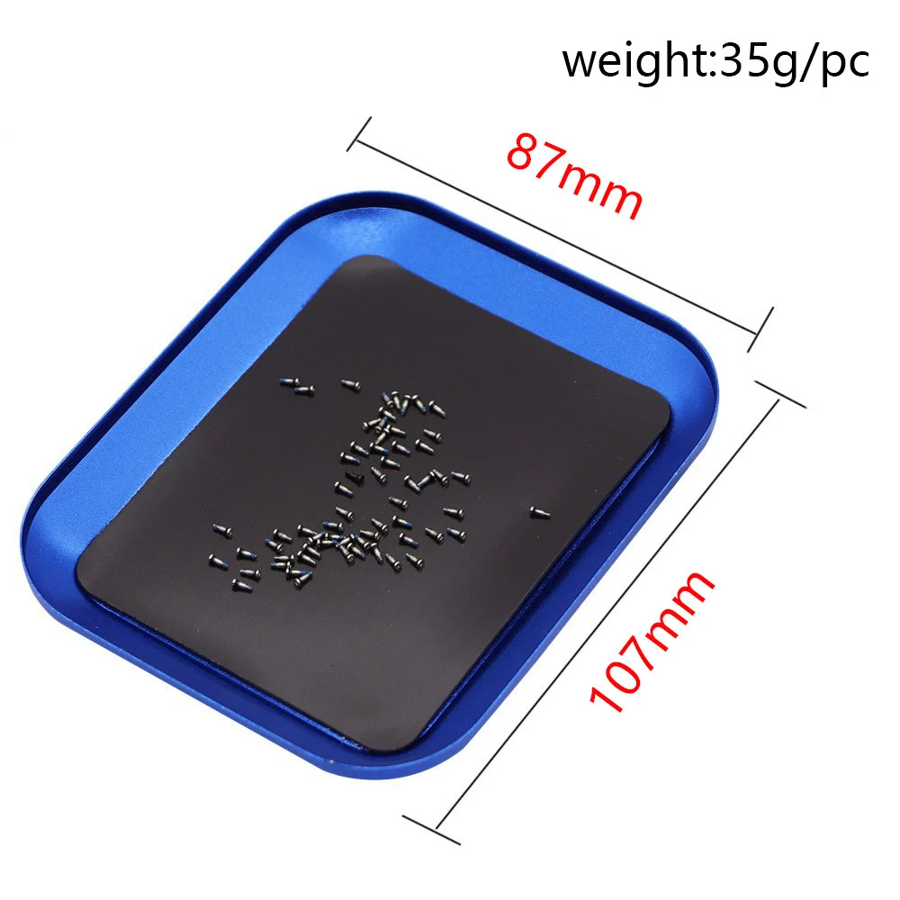Aluminum Alloy Magnetic Screw Holder Mat for Phone & RC Car Repair, Anti-Slip Tool Organizer Tray with Portable Storage Box