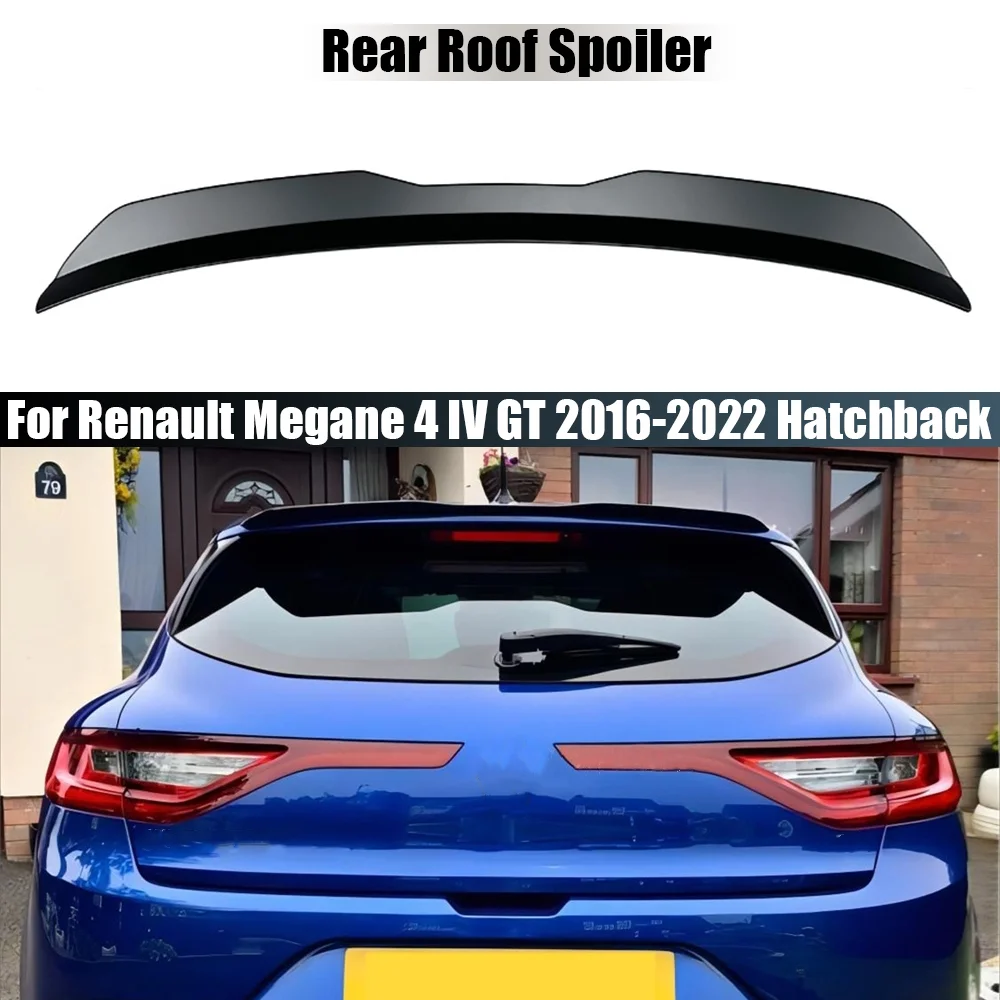 Decoração de asa traseira de carro em plástico ABS, spoiler para Renault Megane 4, GT Sport Tourer, 2016-2022, Hatchback