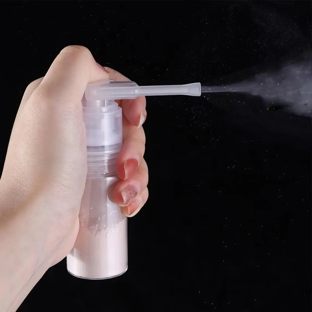 Nuevo Botella pulverizadora de polvo de 35ml/50ml, botella pulverizadora de lentejuelas con prensa de plástico, tubo de subembotellado recargable