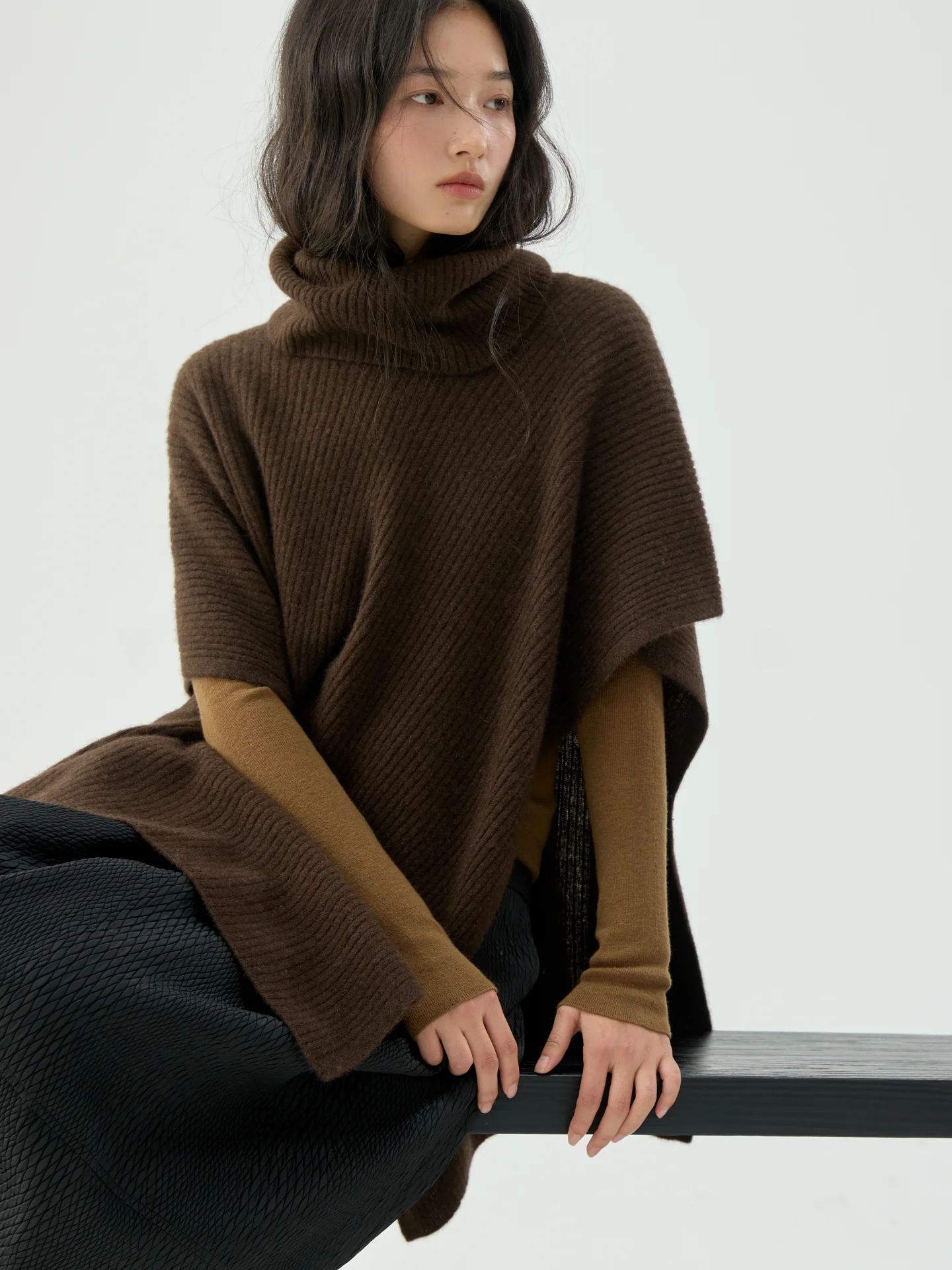 

Вязаный свитер-накидка YAO из янтарной яковой шерсти, свободный крой, мягкий и теплый, повседневный, осенне-зимний, модный для женщин...