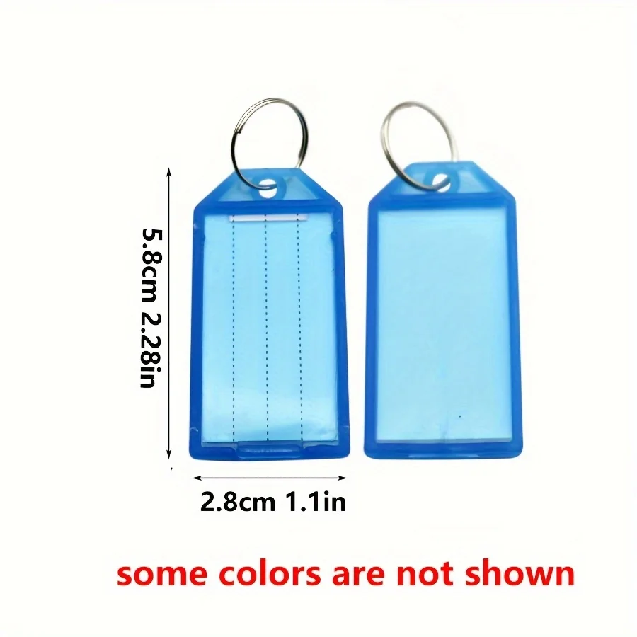 12-48 قطعة رفرف شفاف مفتاح التسمية الملونة سلسلة مفاتيح بلاستيكية تسمية لوحة DIY بها بنفسك مزدوجة الوجهين بمناسبة المطار فندق الأمتعة ID JXB