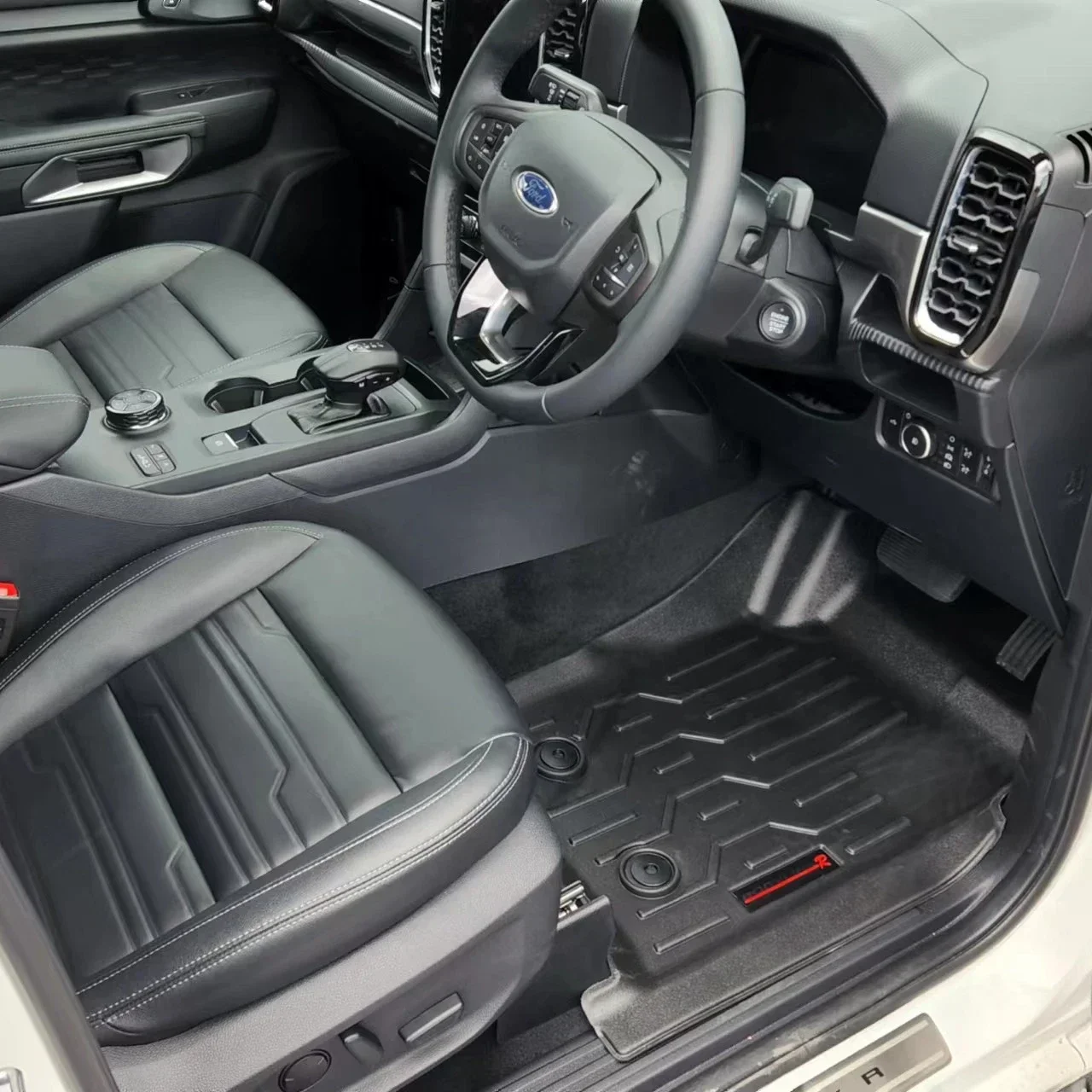 

auto protective accessories custom fit car mats anti-slip easy clean durable new ford ranger 2023 3d weather resistant carpet