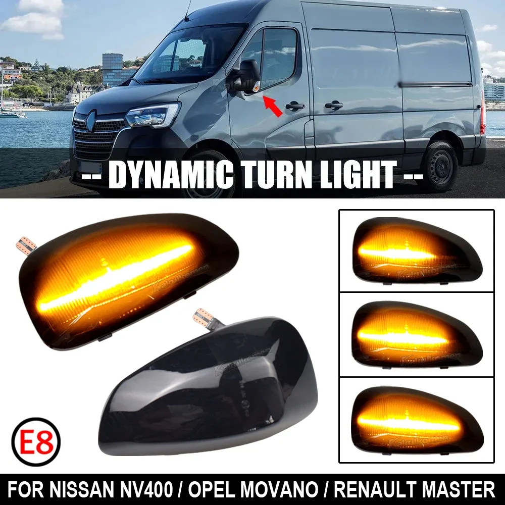 Fit for Renault Master III 3 EV FV HV JV UV 2010 2011 2012 2013 2014 - 2023 Dynamic LED Side Mirror Turn Light Signal Lamp