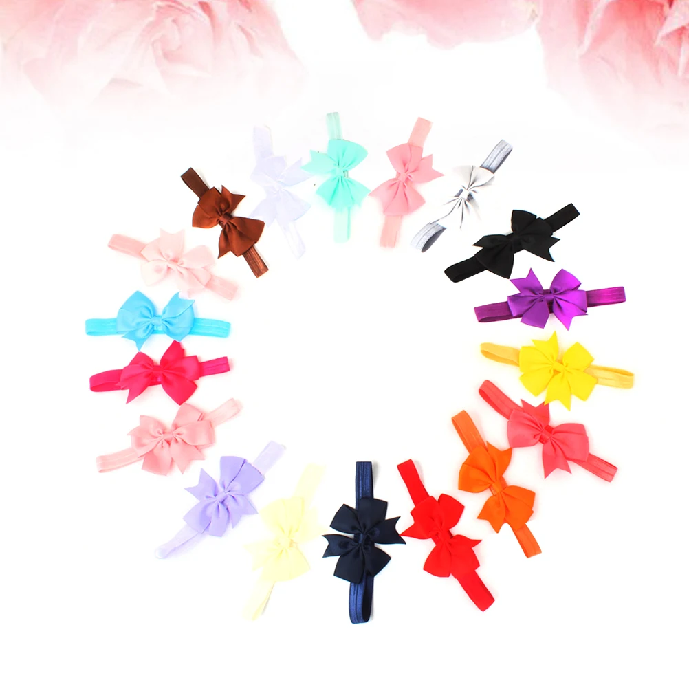 

20pcs Baby Girls Hair Bow Headbands Soft Comfortable Different Colors Matching Clothes Perfect Gifts Occasions