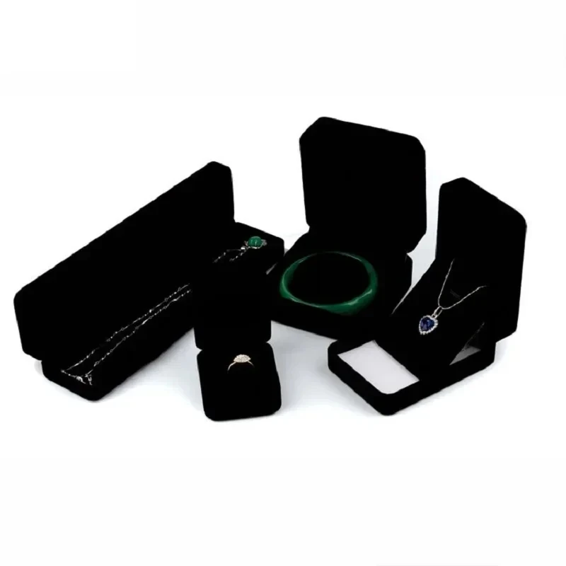 

Black Velvet Full Range Jewelry Box Ring Earrings Storage Bracelet Box Pendant Necklace Jewelry Storage Gift Box