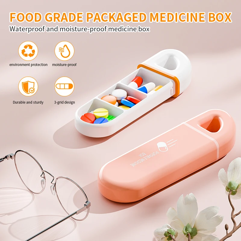 rganizador de medicamentos diario, pastillero portátil limpio y ordenado, dispensador de pastillas de viaje, caja de medicamento