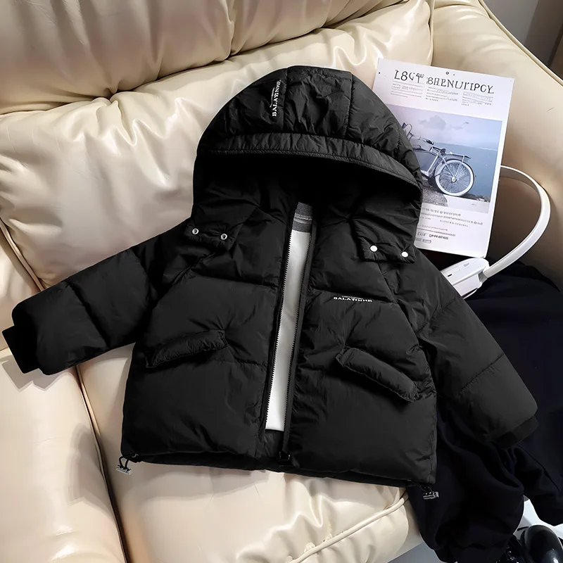 The 2025 new children's down silk jacket is stylish and warm, a Korean version of winter coats for boys and girls
