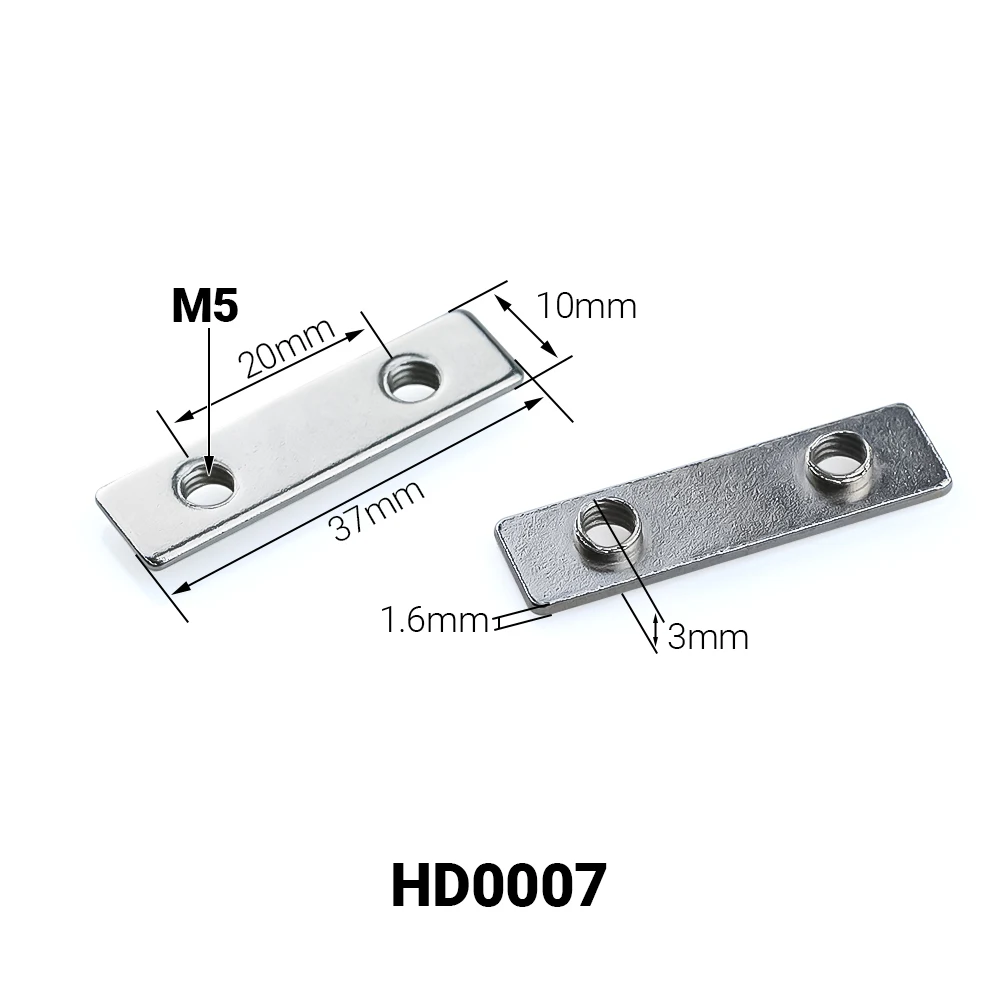 20 Teile/los M5 T-Mutter Vernickelt Doppel T-mutter für 2020 Serie V-Slot/T-Slot Aluminium Profil lineare Schienen 3D Drucker Zubehör