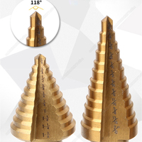 6Pcs Step Drill Bit Titanium Milling Cutter & Automatic Center Punch Saw Drill Bit Set for Woodworking Metal Core Hole Opener