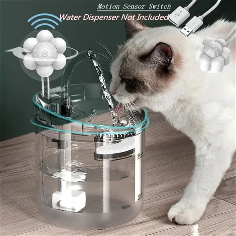 Cat automatic water dispenser USB electric silent cat drinking bowl smart motion sensor switch filter water dispenser activated