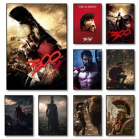 1PC 300 Spartan Movie Poster Self-adhesive Art Waterproof Paper Sticker Coffee House Bar Room Wall Decor