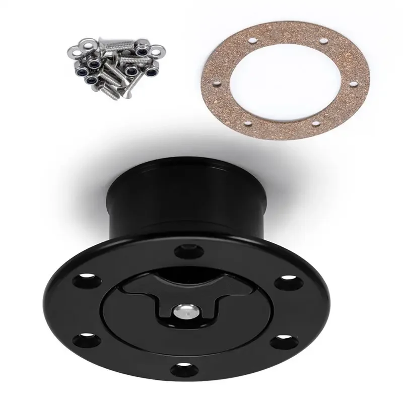 New Aluminum Billet Fuel Cell/Flushing Mount Fuel Surge Tank Cap 6 Bolt Surface Oxidation Openings ID 35.5Mm